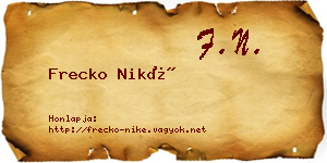 Frecko Niké névjegykártya